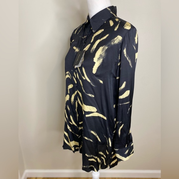 NWT Massimo Dutti Buttoned Down Women’s Long Sleeve Animal Print Blouse Top Sz 6 - Picture 4 of 12